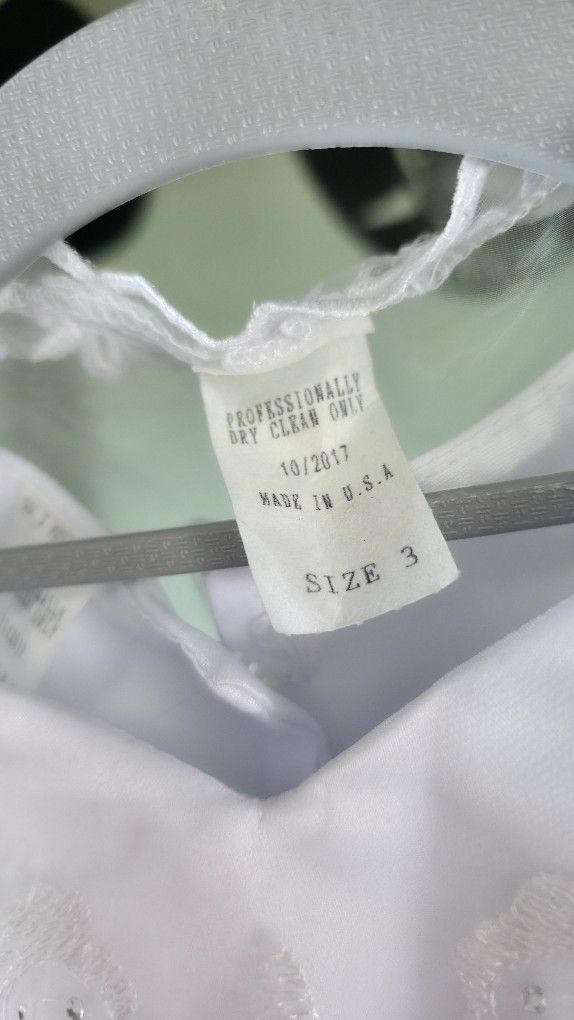 Toddler girls Virgin Mary embroidery baptism/flower girl dress.