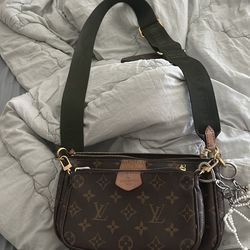 Louis Vuitton Multi Pochette Accessoires Classic Monogram Khaki Crossbody for sale