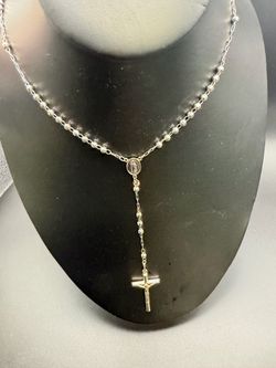 14kt white gold rosary
