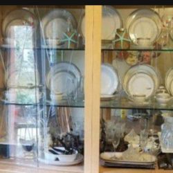 Lacquer China Cabinet and Table and 4 chairs