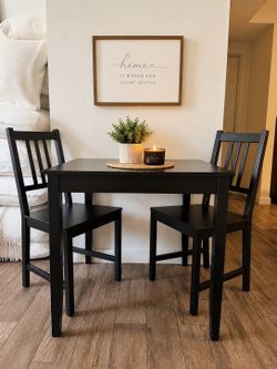 Cozy & Modern Black Dining Table Set – 2 Chairs Included