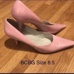 BCBG Pink Point-Toe Heels