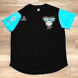 Arizona Diamondbacks MLB Baseball Black Teal Snake Ball Logo SGA Jersey Adult XL