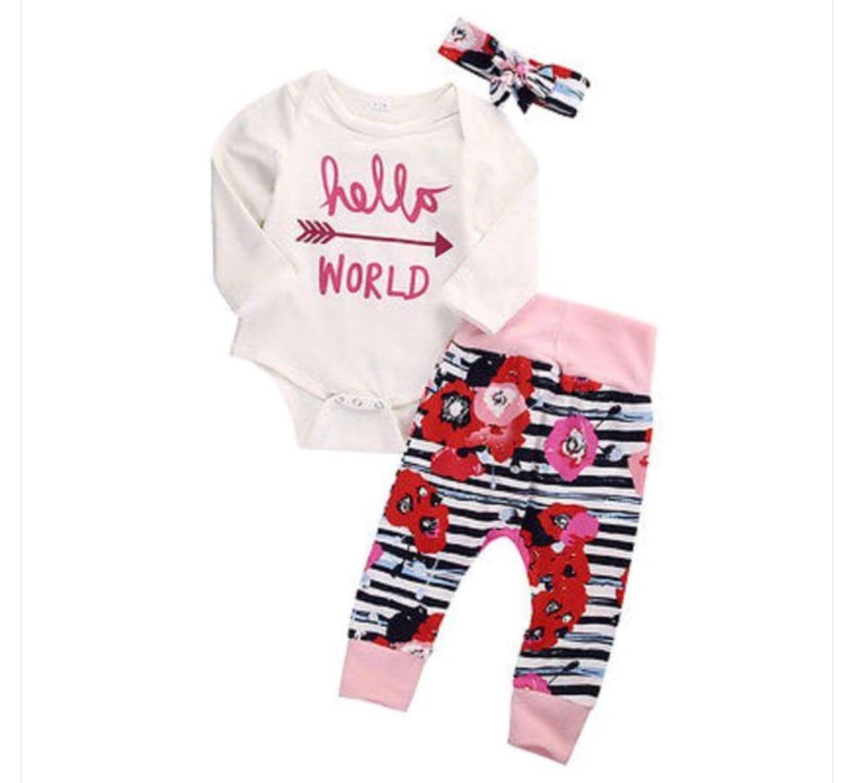 Hello World Baby Outfit Clothes Size 0-3 months