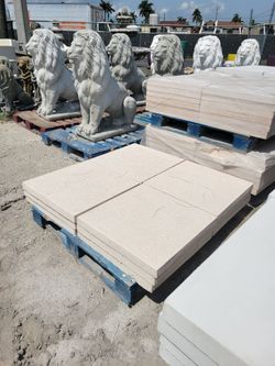 Concrete 24" Patio Pavers Off White Keystone Finish/ Cement Backyard Stepping Stones / Concrete Slab