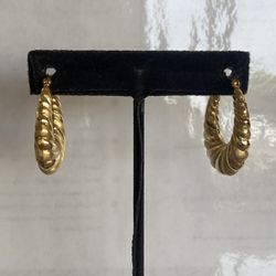 14k Twisted Hoops Earring 