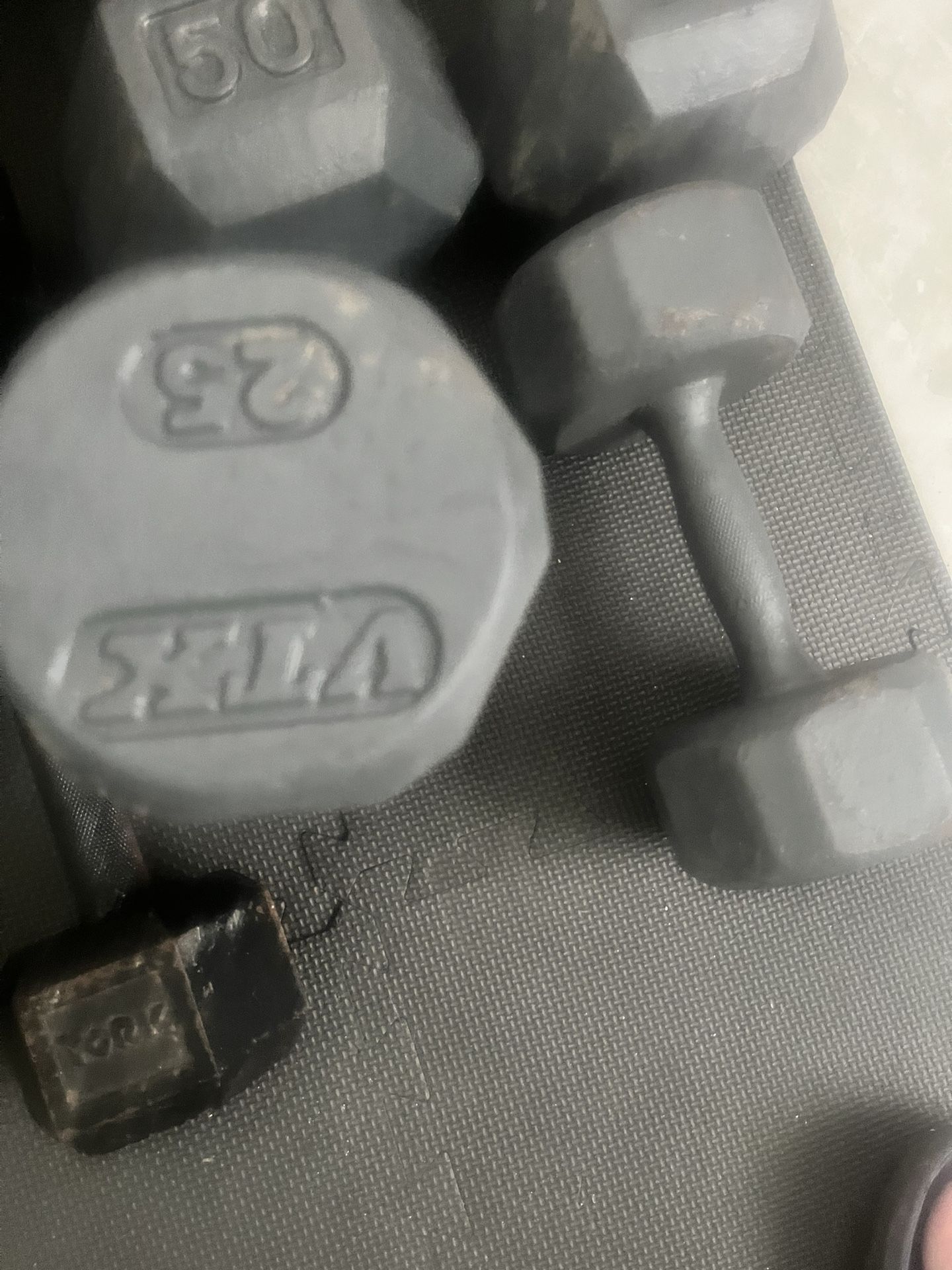Pair Of 25lb Steel Hex Dumbbells Total 50lb