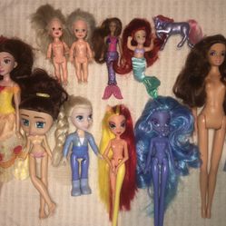 dolls lot for girls my little pony, mermaid, Barbie, Chelsea, princess, frozen
