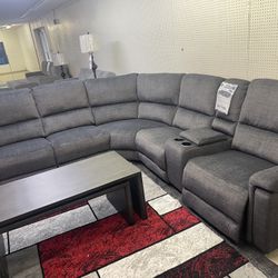 Vance Grey Power Reclining Sectional 