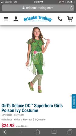 Poison Ivy Girls costume size large youth