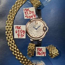 AUTENTIC 5 ROWS CARTIER SET (Earrings Ring and Bracelet) 114.8Gr 