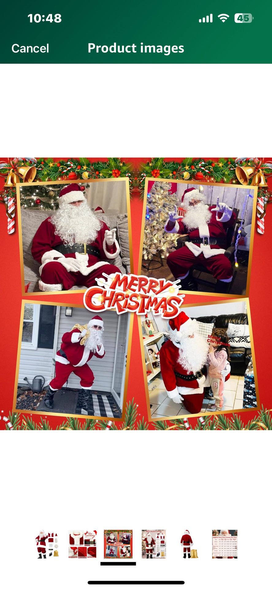 Santa Clause Costume Size Xl