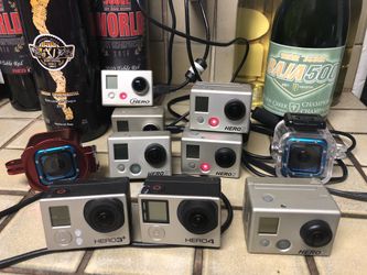 Various GoPros and accessories