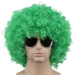 Green Afro Wig Halloween