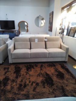 JOY, Sleeper Sofa in Mia Sand Fabric, King Size 