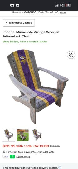 Imperial Minnesota Vikings Wooden Adirondack Chair