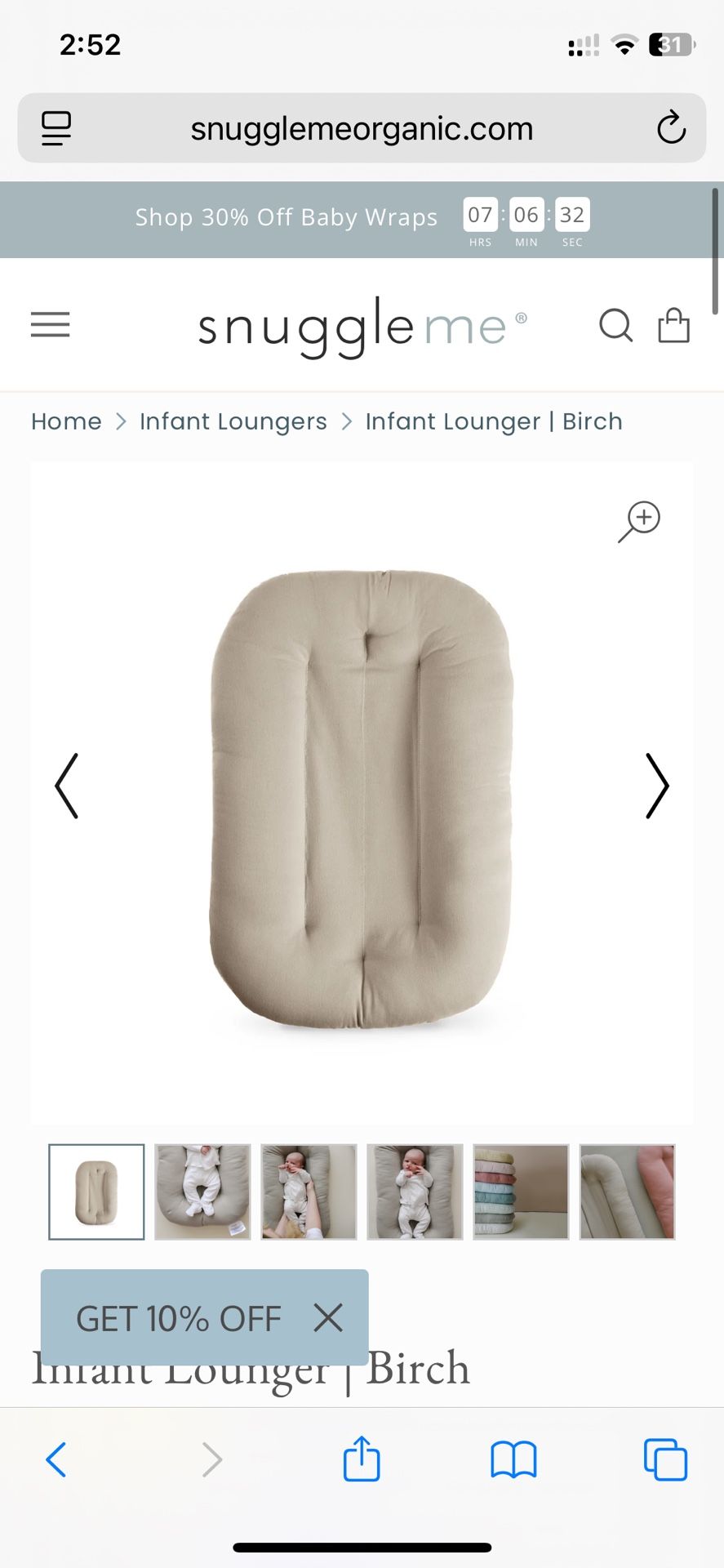 Snuggleme inafant lounger + Cover 