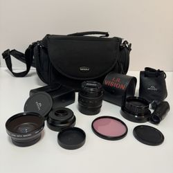 Filters, lenses, objective.