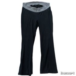 Sz XL Black Stretch Flare Leg Yoga Pants Soft