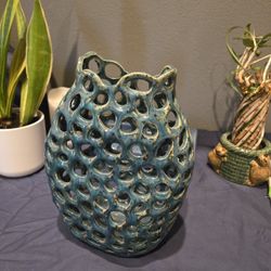 Unique Blue Ceramic Vase
