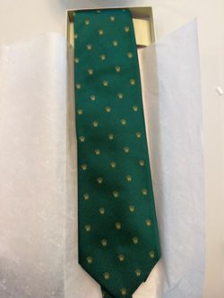 Authentic Rolex VIP Green Silk Necktie with Original Gift Box & Tissue Paper – New / Unused