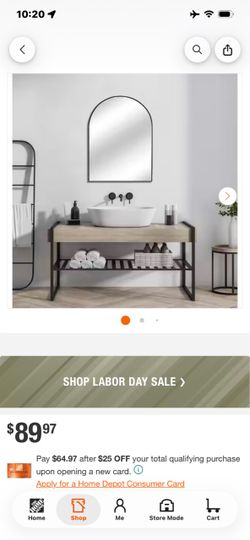 Arched Black Frame Wall Mirror