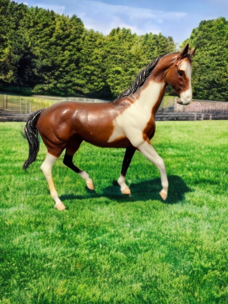 Breyer 1997 Paint/Pinto Bay/Brown Vanity Warmblood Mare Model 287 Mold 601 REPAIRED
