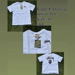 Bape X Stussy White Tee 