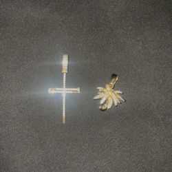 GLD Pendants - Needle Cross + Palm Tree