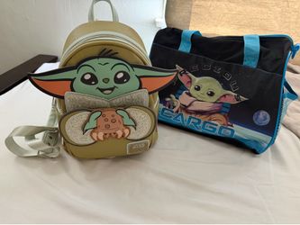 Loungefly Star Wars Grogu Mini Backpack + Matching Lunch Bag Set  60