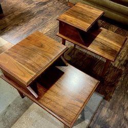 Mid Century Walnut End Tables