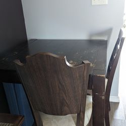 Wooden Dining Table With Two Chairs 