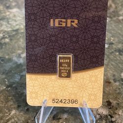 IGR .5 Gram Gold Bar Istanbul Gold Refinery 999.9 in Assay