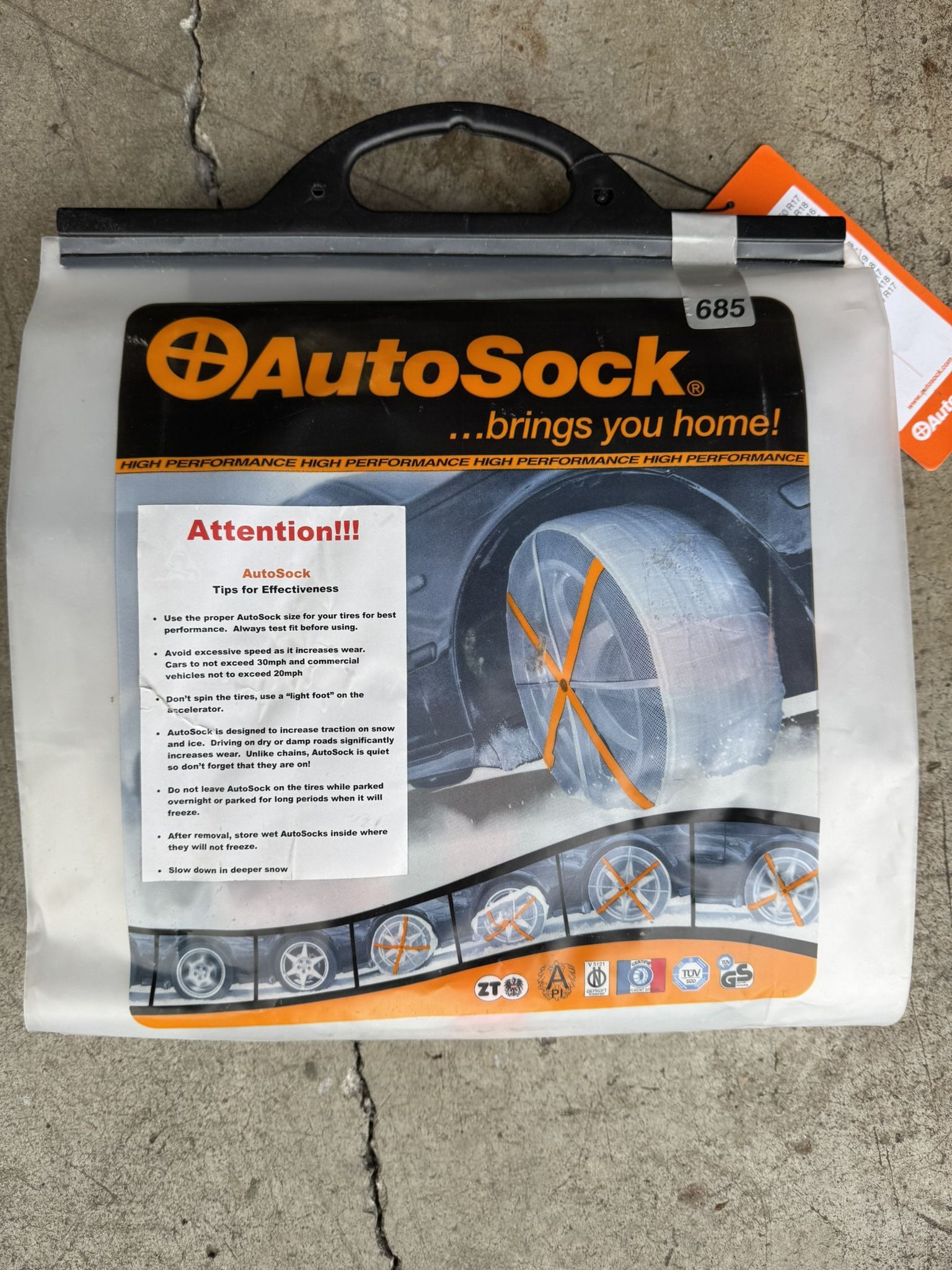 AutoSock Snow Socks chain alternative NEW Pair