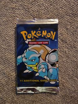 Selling an original Pokémon Base Set Unlimited booster pack featuring Blastoise artwork! Heavy Pack 21+ grams