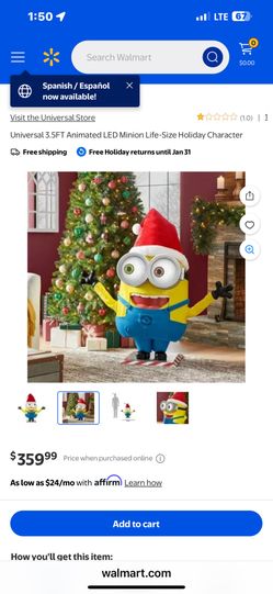 Universal 3.5FT Animated LED Minion Life-Size Holiday Character