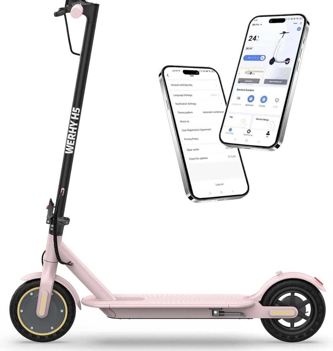 350W/500W Powerful Motor, 19/22 MPH Max Speed, 28/25/23/15 Miles Range, Lightweight Foldable E-Scooter with Dual Braking Systems, Smart APP