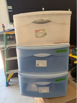 3 Steralite ClearView Stacking Drawers 45qt
