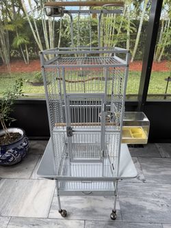 Silver Metal Bird Cage