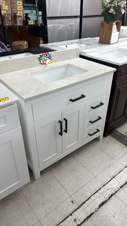 36” Chester white bathroom vanity
