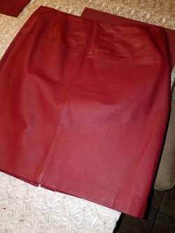Beautiful Red Leather Mini Skirt, petfect for the Holidays.