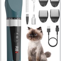 oneisall Cat Clippers for Matted Hair, 5-Speed Quiet Cat Grooming kit-OPEN BOX