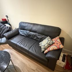 Black Leather Couch - Great condition