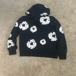 black & white denim tears hoodie
