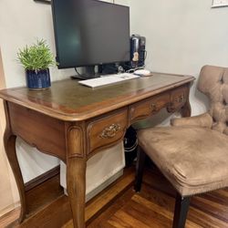 Antique Desk With Leather top
