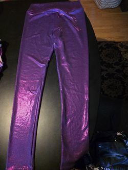  Girls Purple Shiny Leggings