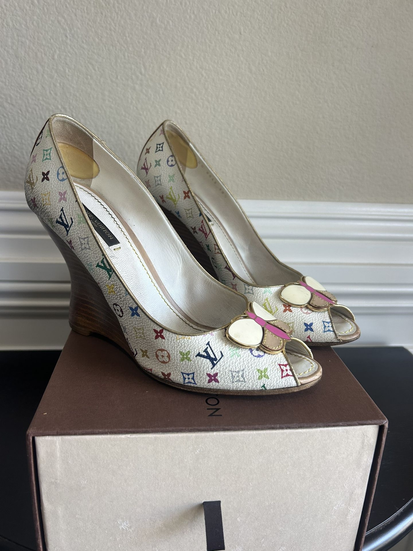 Authentic Louis Vuitton Multi Color Wedges
