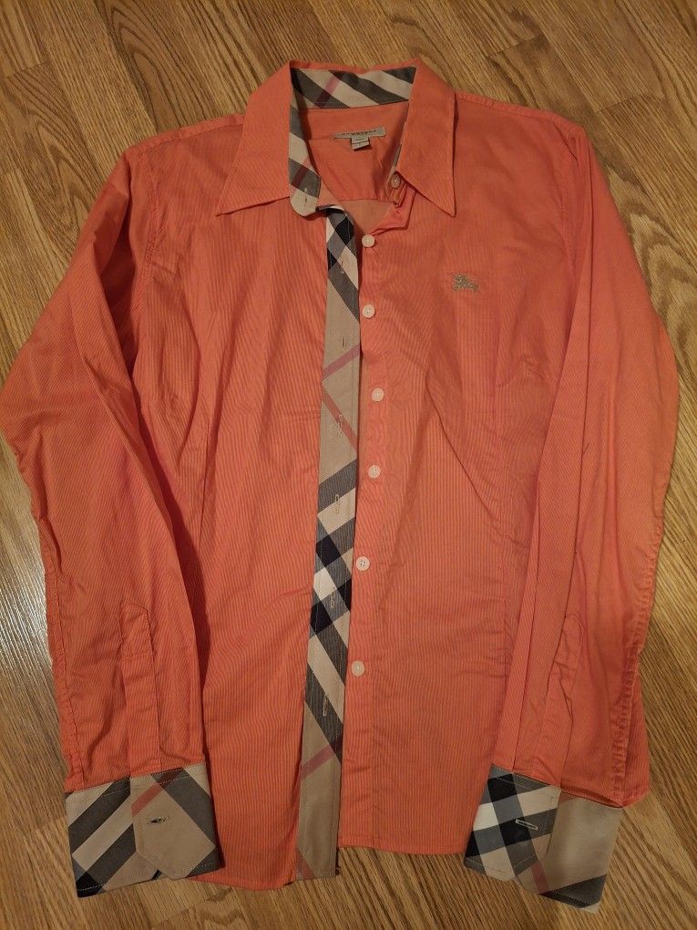 Authentic Women's Burberry Shirt Size L Like New Condition