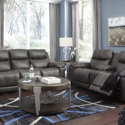 Erlangen Midnight Power Reclining Living Room Set

