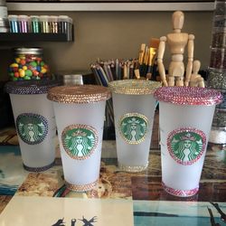 New Starbucks Rhinestoned Cups $35 each